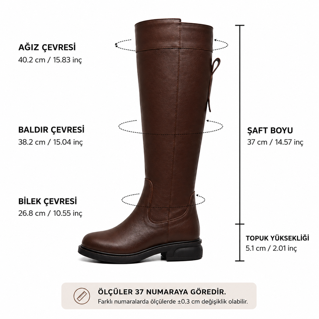 Kadın Hakiki Deri Dizaltı Çizme