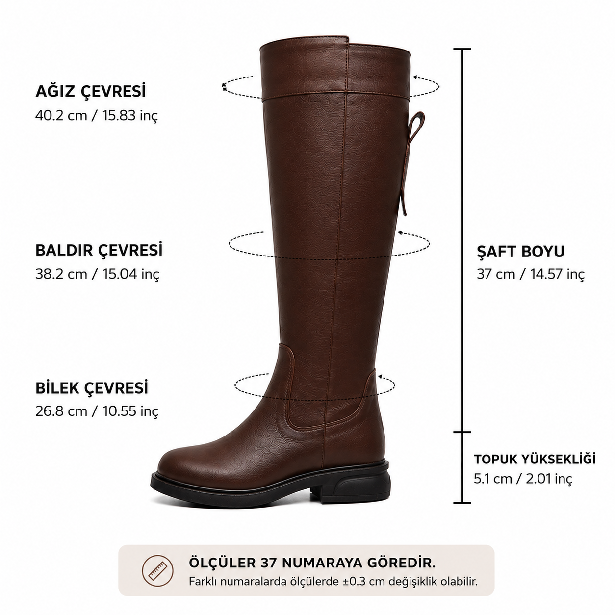 Kadın Hakiki Deri Dizaltı Çizme